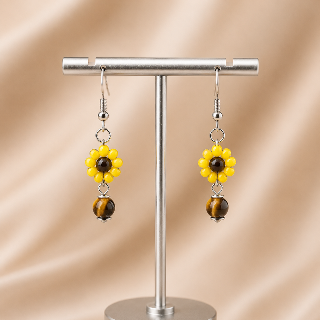Tigers Eye Bloom Earrings