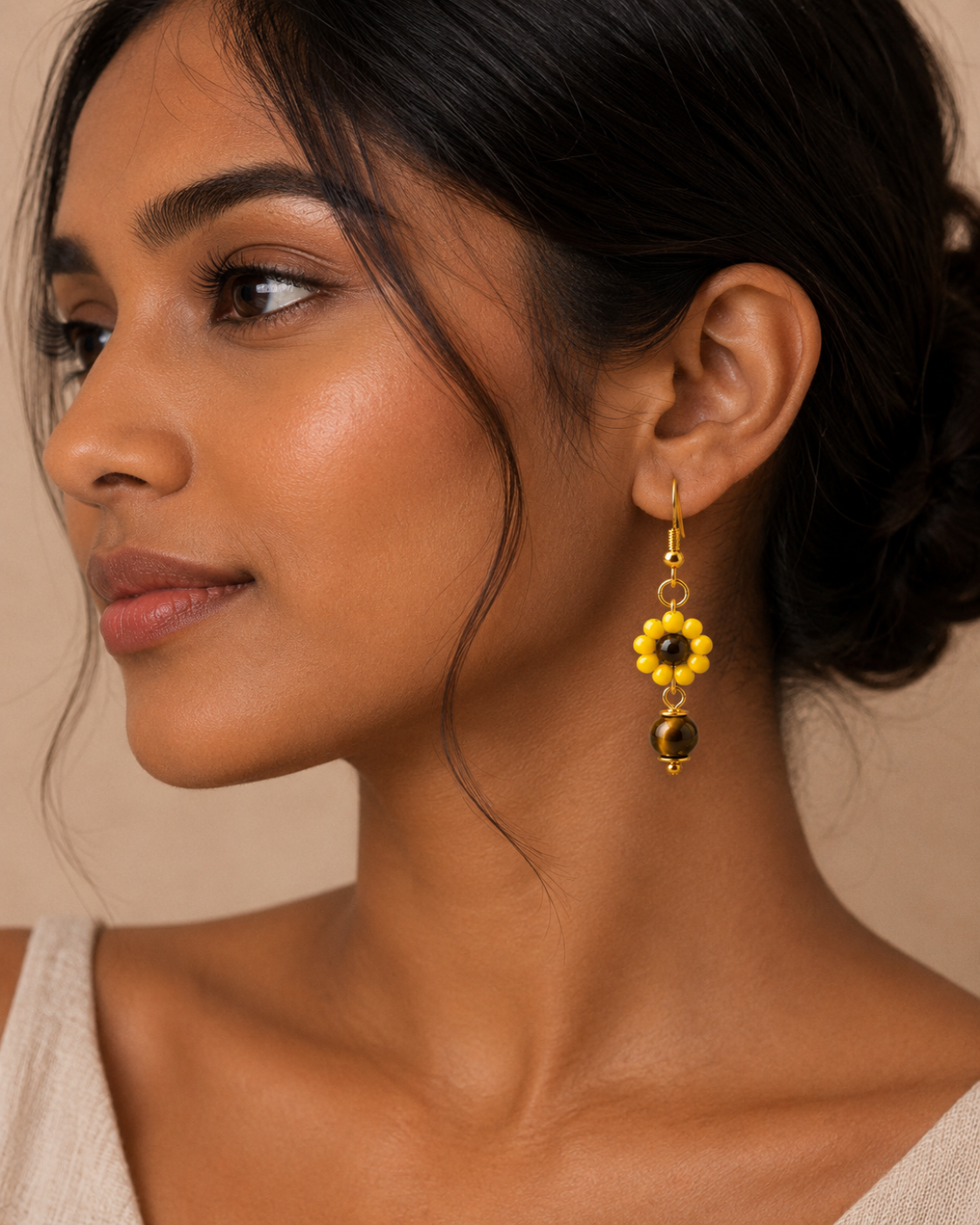 Tigers Eye Bloom Earrings