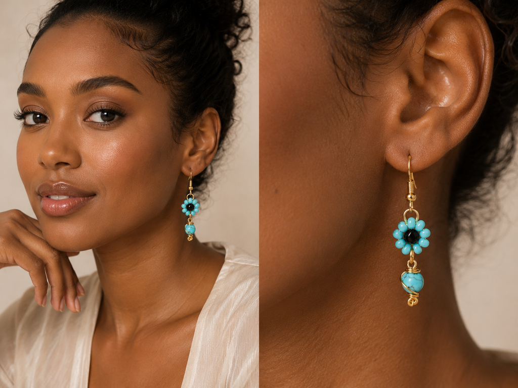 Turquoise Bloom Earrings