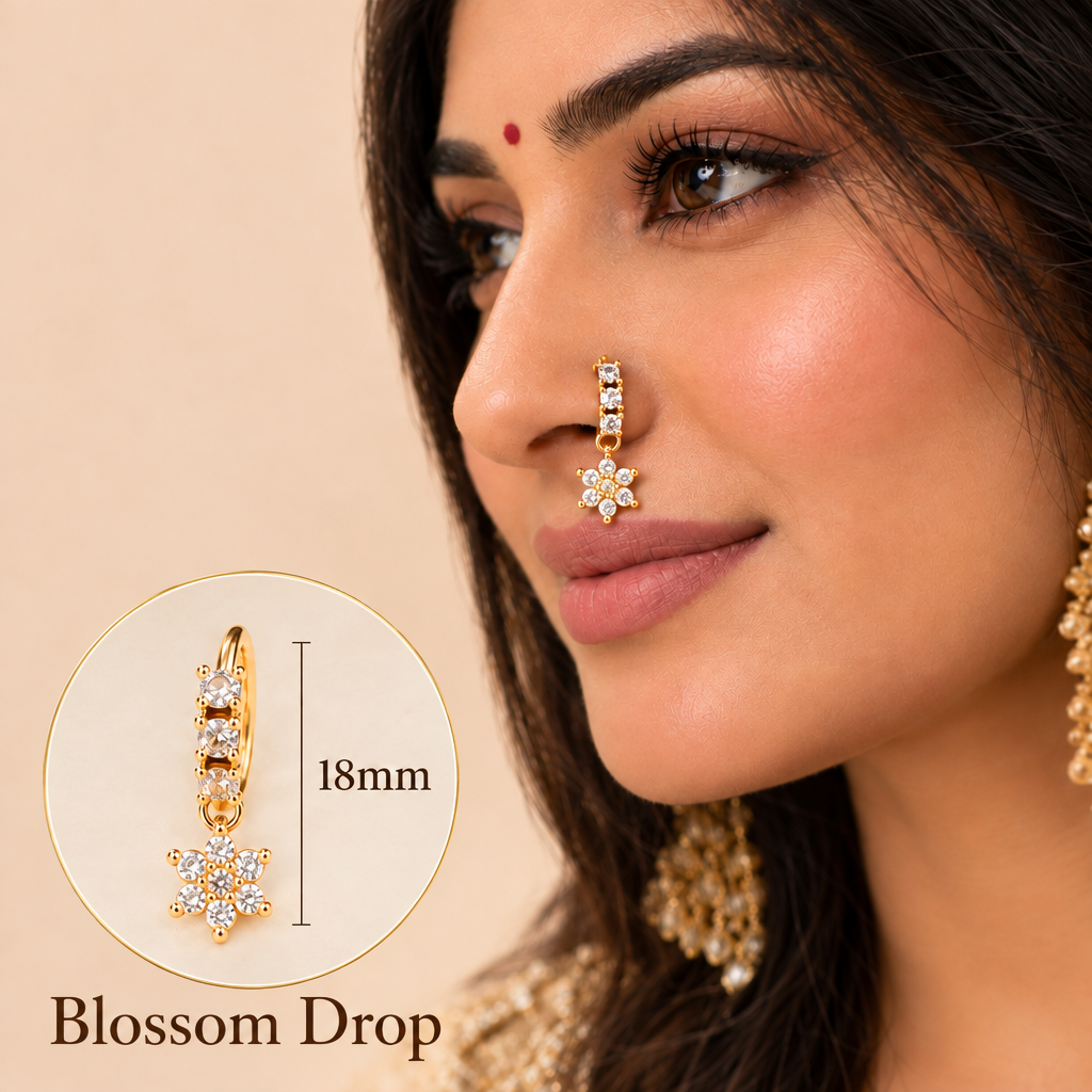 Blossom Drop nose ring with name added