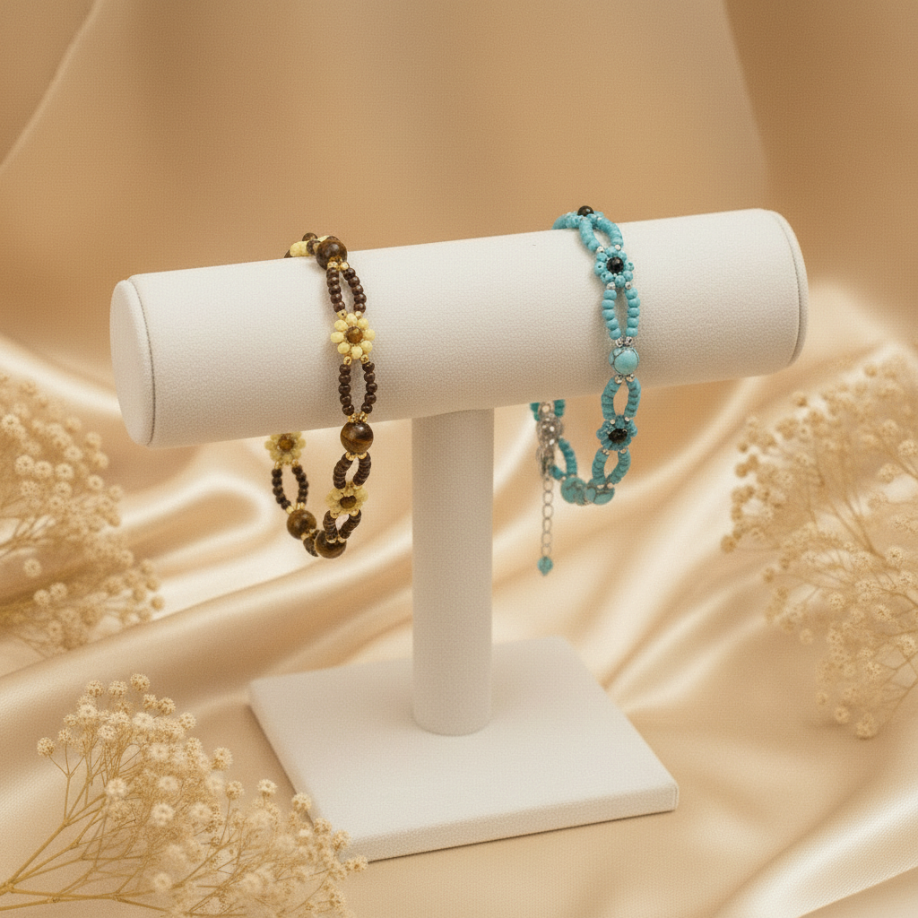 Both Bracelets on Bracelet Holder