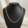 Crystal Goddess Necklace - Holder on Cream Silk