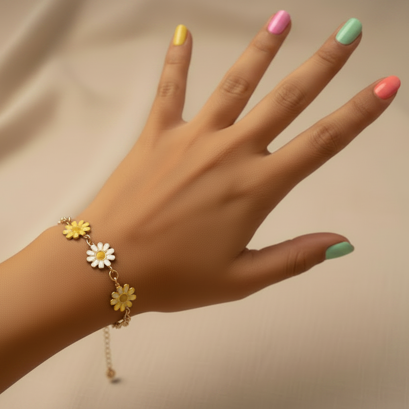 Daisy Bracelet - Fun Rainbow Nails