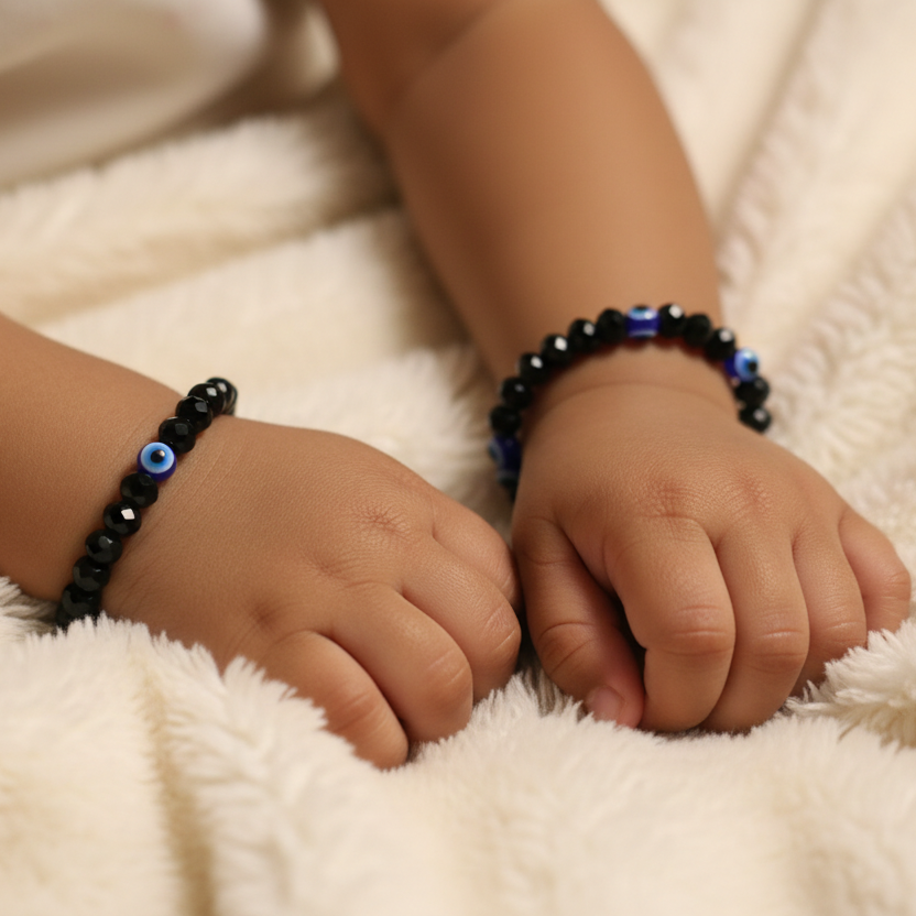 Evil Eye Bracelets on Baby Hands