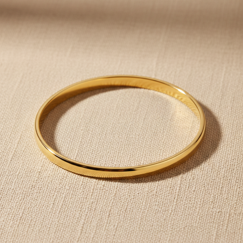Gold Bangle - Flat View
