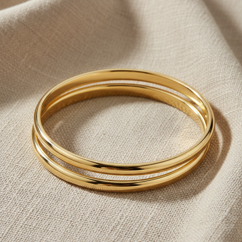 Gold Bangle - Side View