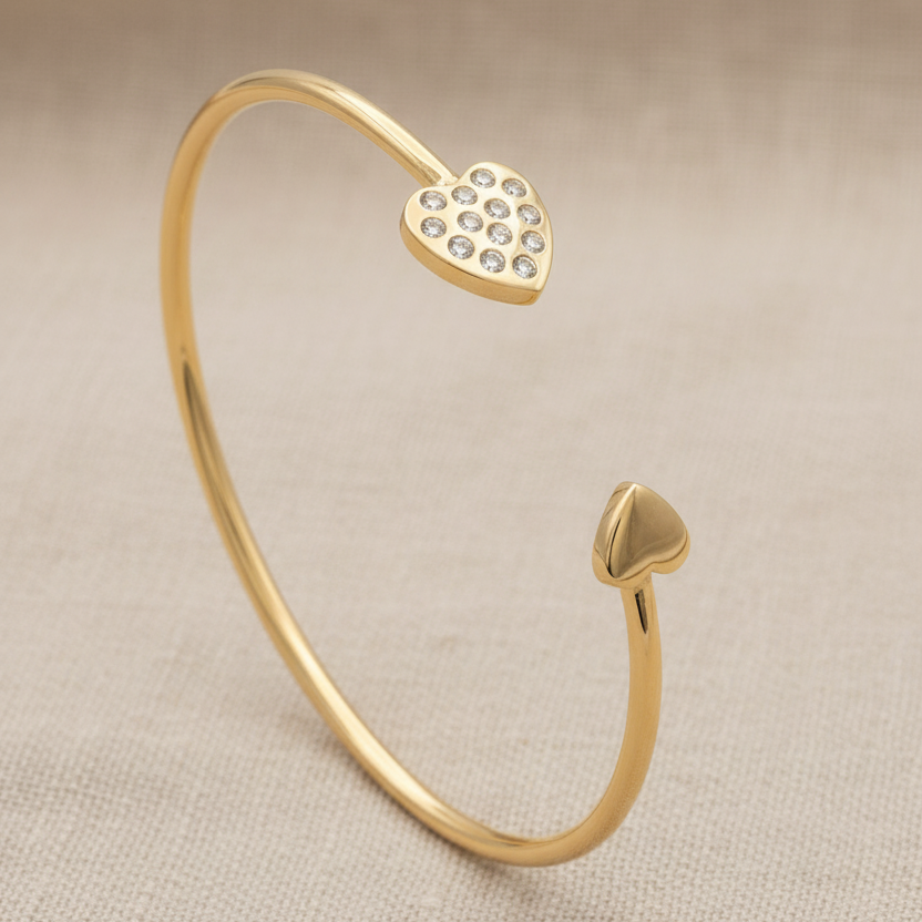 Heart Bracelet - Beige Background