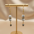 Howlite Drop Earrings - Clean Background Zoomed