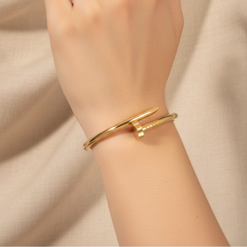 Nail Bangle - On Model's Hand