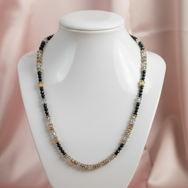 Necklace Blush Pink Silk Background