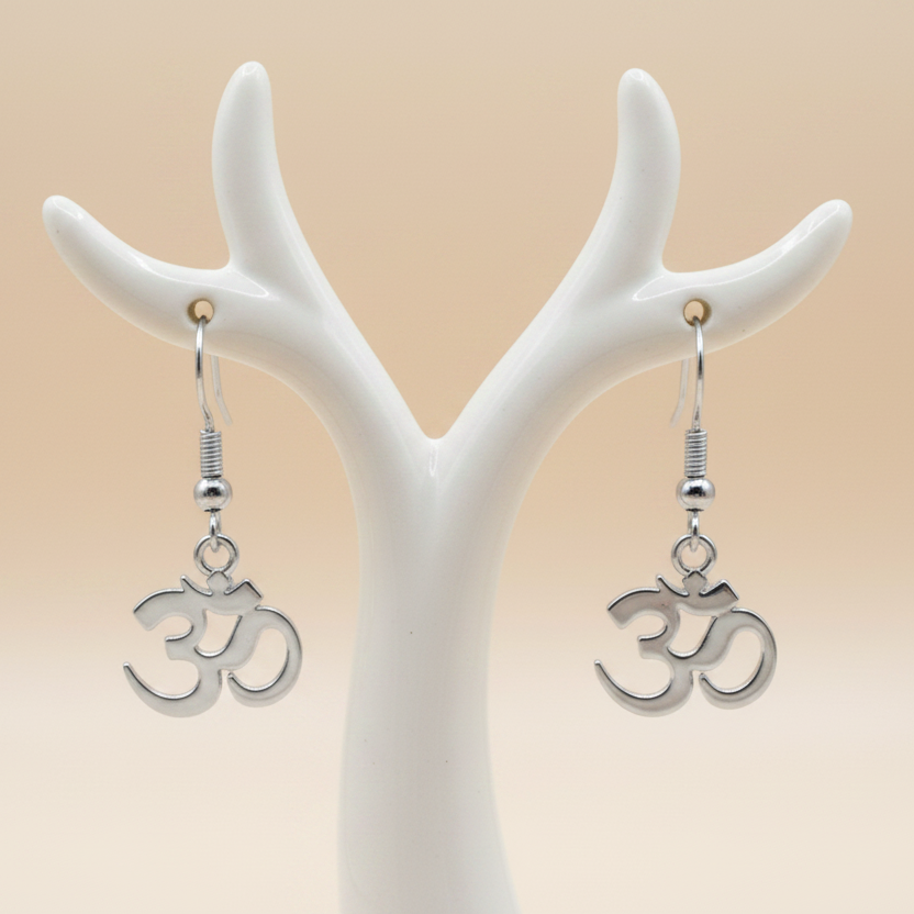 Om Earrings Silver Variant