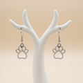 Paw print earrings on branch holder