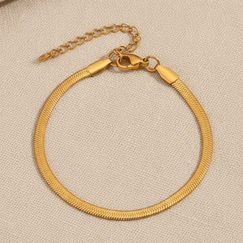 Snake Bone Bracelet 3 - Beige Background